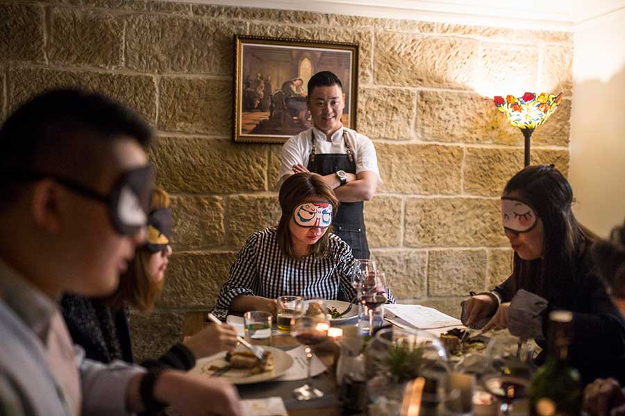 Private Chef Winston Serving a Blindfolded Dinner