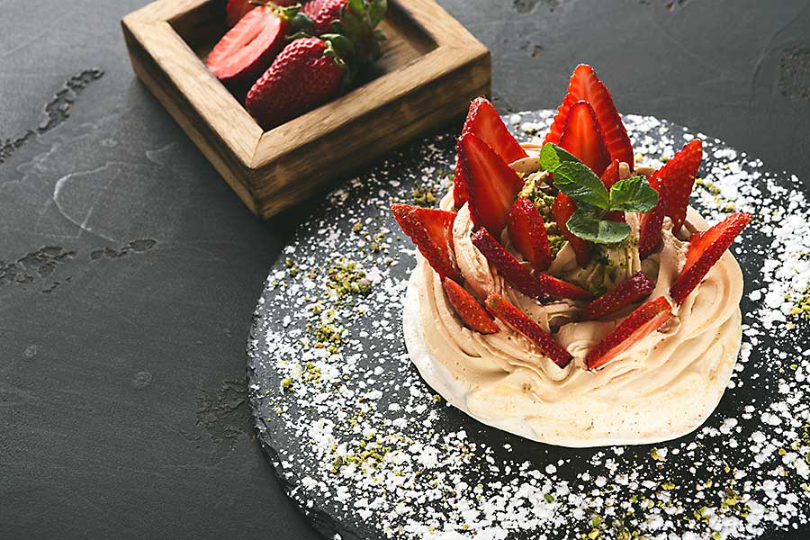 Australian dessert - Pavlova with strawberries