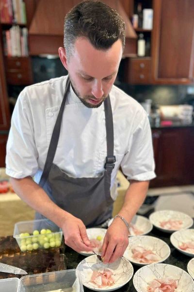 chef Anton plating for a private function