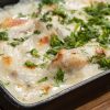 Cheese casserole with chicken and herbs