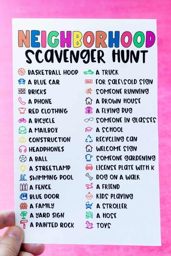 Neighborhood scavenger hunt