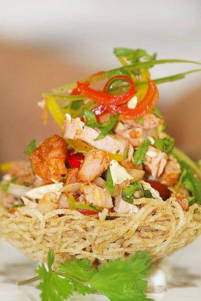 Chef Sahil Sabhlok presents Indian French Fusion of Chicken tikka chaat tokri