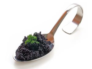 a spoon of caviar