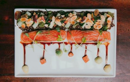 Chef Lina Shou Moden Salmon Sushi plate