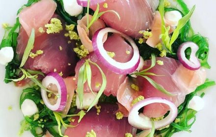 Chef Glen Robberts Fish Salad with Red Onion Dish