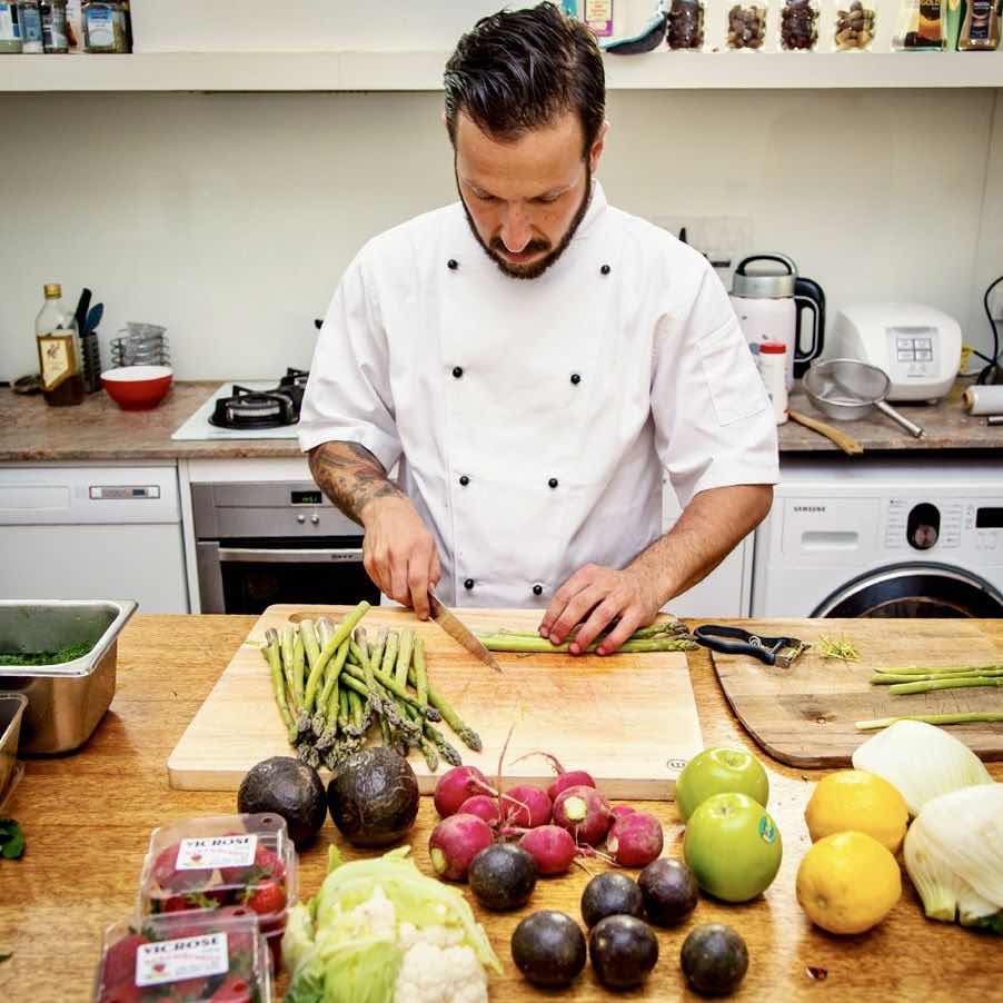Chef cooking in a private kitchen