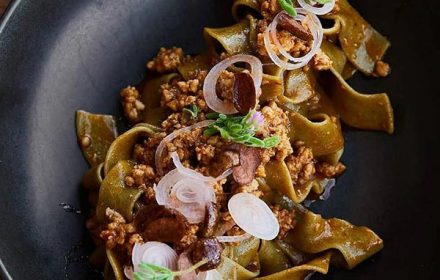 Chef Glenn Minchinton Rabbit and nduja papardelle dish