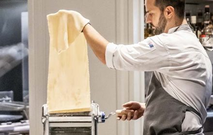 Chef Luca Giotto Preparing Pasta Dough