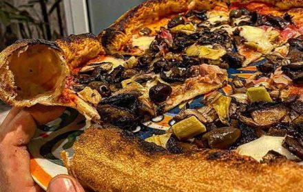 Chef PIetro Amore Italian Pizza With Olives, Mushroom And Other ingredients