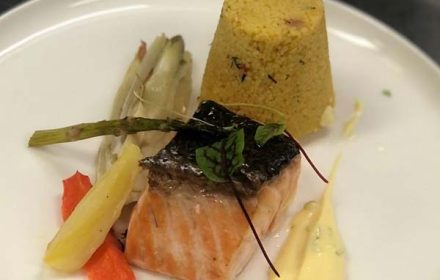 Chef Sandeep Vaid and Chef Gehan Wadigasinghe Salmon Haute Dish