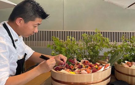 Chef Thant Aung Preparing Platter Dish