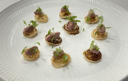 Chef Josh Pentreath Chicken liver parfait, champagne jelly, buttermilk blini 2