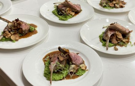 Chef Josh Pentreath Lamb lollipops, fresh spring peas, baby mint, Jerusalem artichoke chips 2