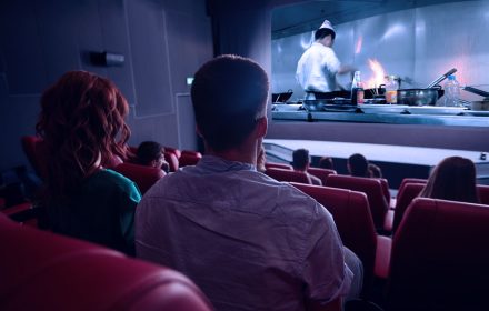 People waching chef movie in the cinema