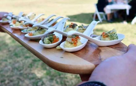 Chef Jonathan Heath Serving Canapes For Private Event