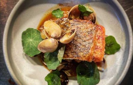 Chef Leo Nakamura Pan Seared Fish With Kombu And Clams