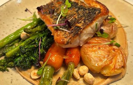 Chef Patrick Dugo Pan Seared Fish With Roasted Veggies And Puree