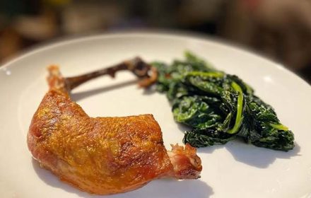 Chef Pierpaolo Bichiri Roasted Pheasant With Sauteed Black Kale