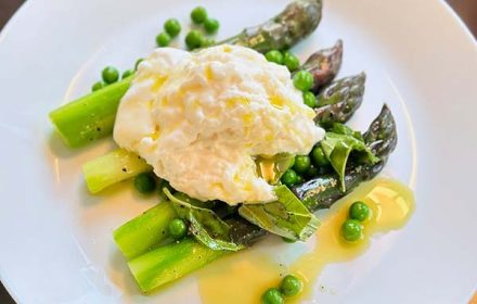 Chef Tony Moss Californian Asparagus, Green Peas, Basil, And Burrata