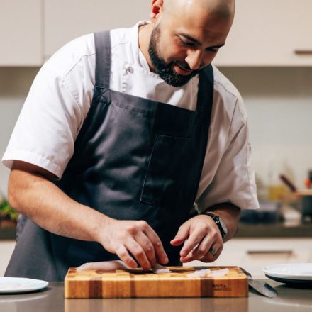 chef Patrick preparing dishes