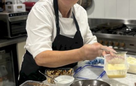 Chef Lisa Morris plating