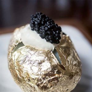 Chef Justin Horne Gold Leaf Jacket Potato