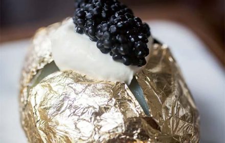 Chef Justin Horne Gold Leaf Jacket Potato