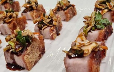 Chef Lisa Nguyen Pork Belly Canapes Private Dining Dish