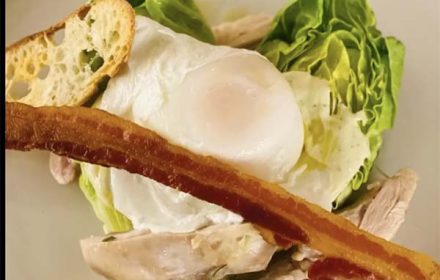 Chef Paul Hickey Salad Dish With Sourdough,Meat,AndEgg