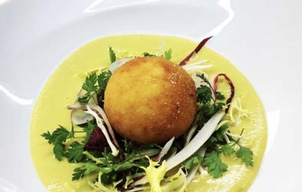 Chef Rafek Himi Arancini Plated On Salad Dish