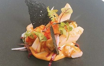 Chef Rafek Himi Salt Crusted Celery With Sweet Chili Mayonnaise And Smoked Shrimp