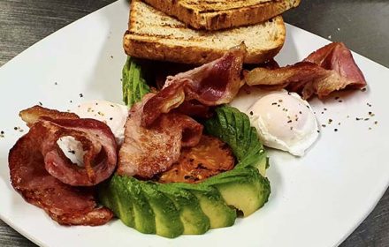 Chef Rolando Romagnoli Avocado And Bacon Breakfast