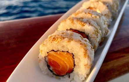Chef Salvador Goldenberg Salmon Sushi Private Dining Dish