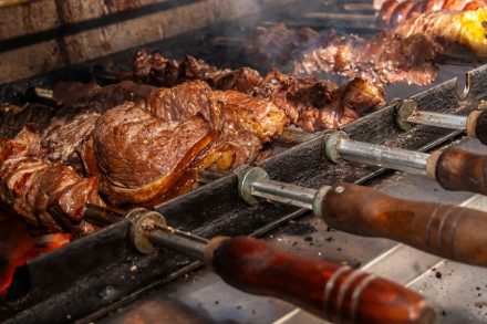 picanha barbecue roasted over hot coals