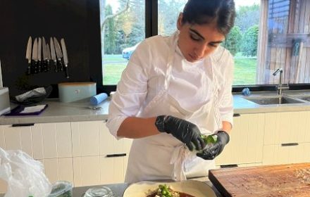 Chef Krisha Shewani plating