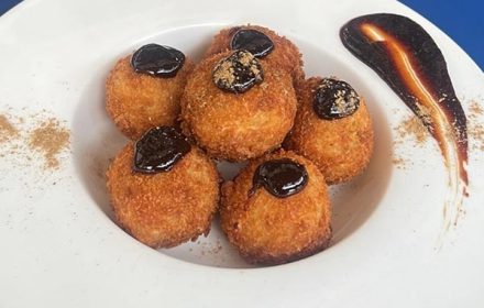 Chef Kichi Nakamuta Potato croquette with miso sauce
