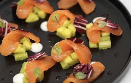 Chef Christian Greco Cured Dry Salmon On Apple Celery Salad