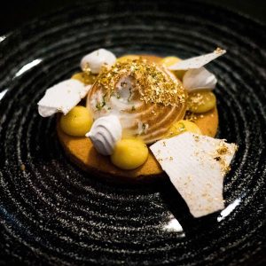 dessert with gold leaf