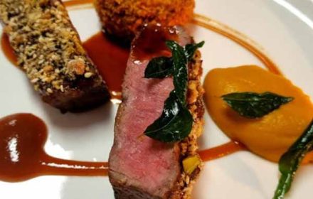Chef Alexandra Mullinaux crusted beef dish