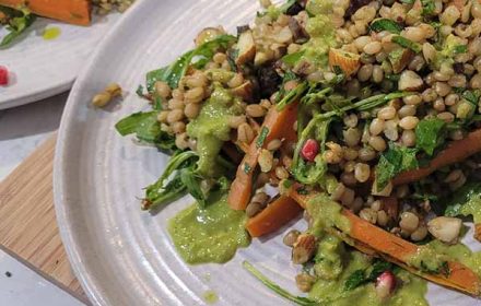 Chef John Hampson Freekah, rocket, roasted carrot salad