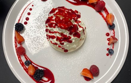 Chef Boubacar Ba Pavlova plating
