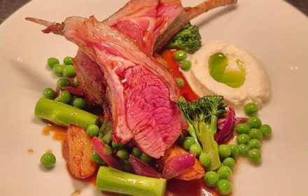 Chef Ziaul Alam Moushi Tasmanian Lamb, Goatcurd, Anchovy Dressing, Greens