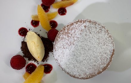 Chef Hao Huang passion fruit soufflé