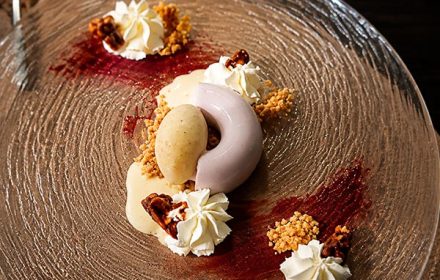 Chef Raffaele de Falco Vanilla & Berry Crémeux, Hazelnut Praline
