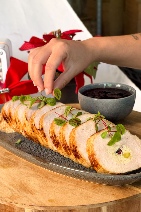 christmas menu plating turkey roulade